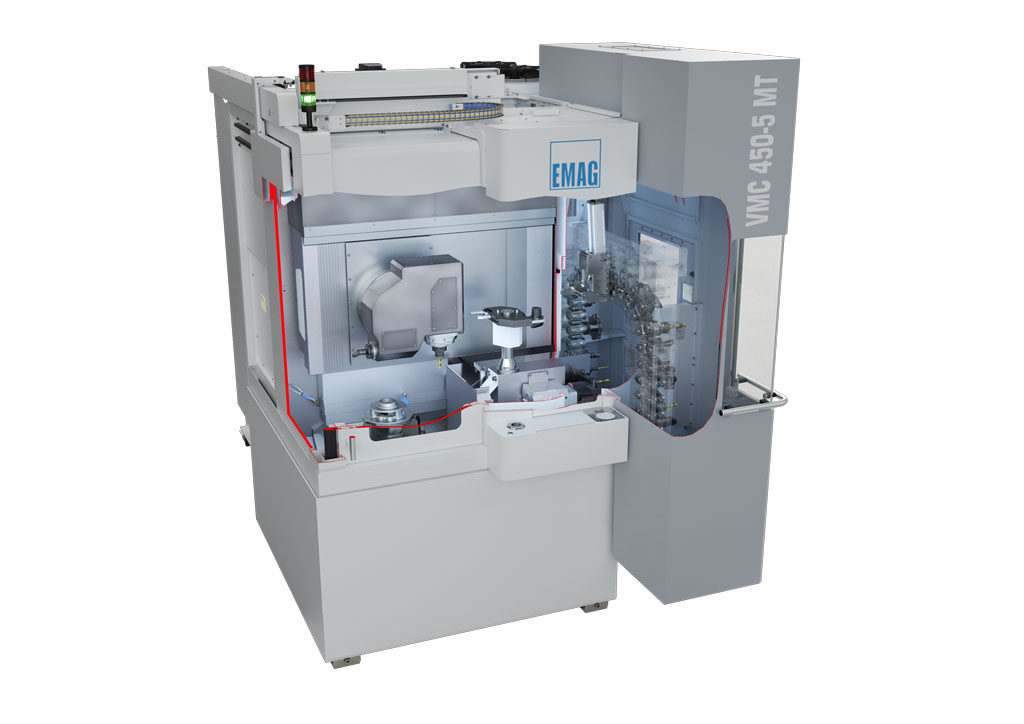 Schwerzerspanung mit VMC 450-5 MT VMC 450-5MT:Fünf Achsenf